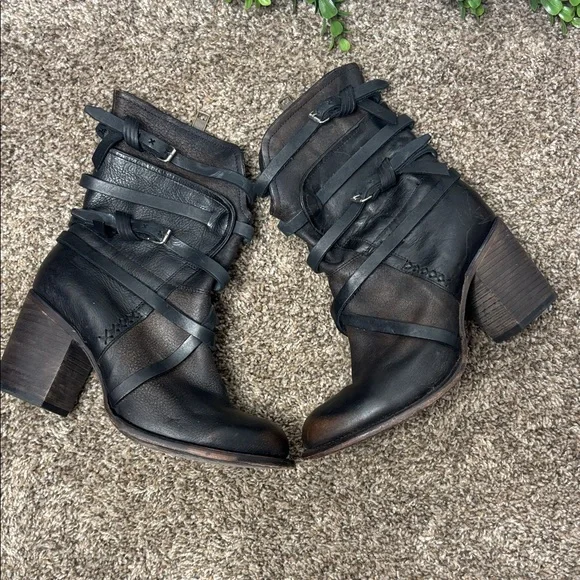 FREEBIRD BY STEVEN Baker Heeled Boots Sz 10 Black Brown - Picture 4 of 15